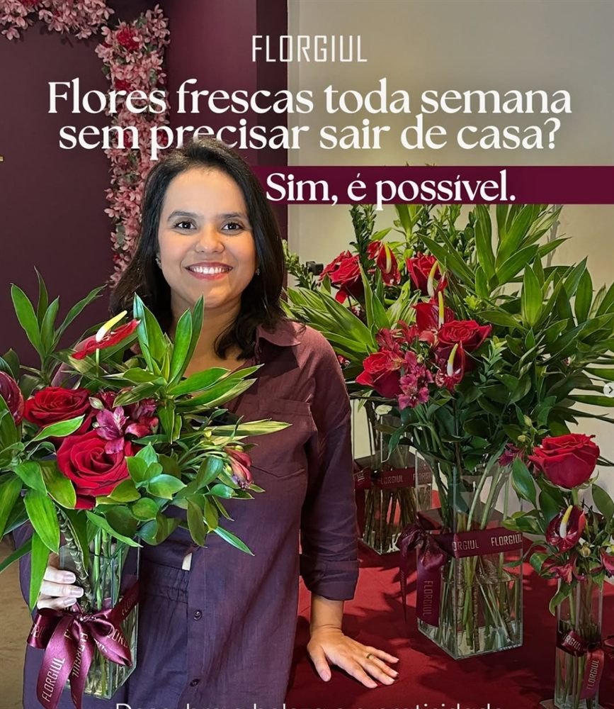 Assinatura floral Florgiul — flores frescas toda semana sem sair de casa