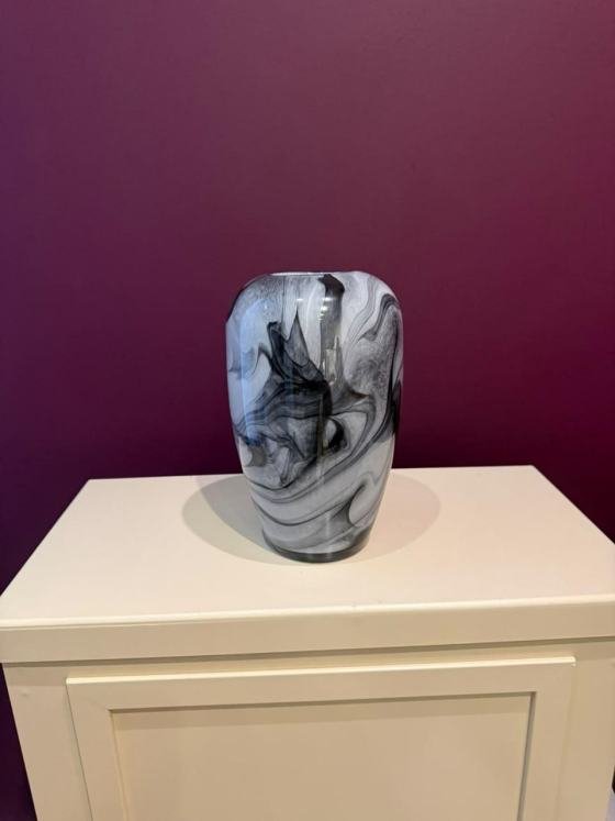 Vaso de vidro fumê mesclado P