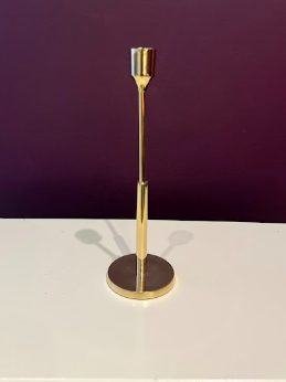 Candelabro em latão dourado, 21 cm