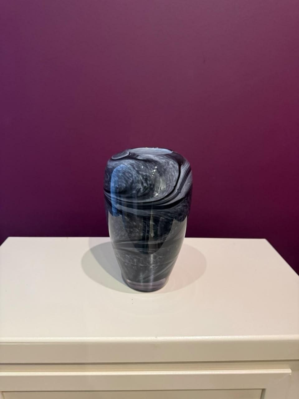 Vaso de vidro fumê mesclado M