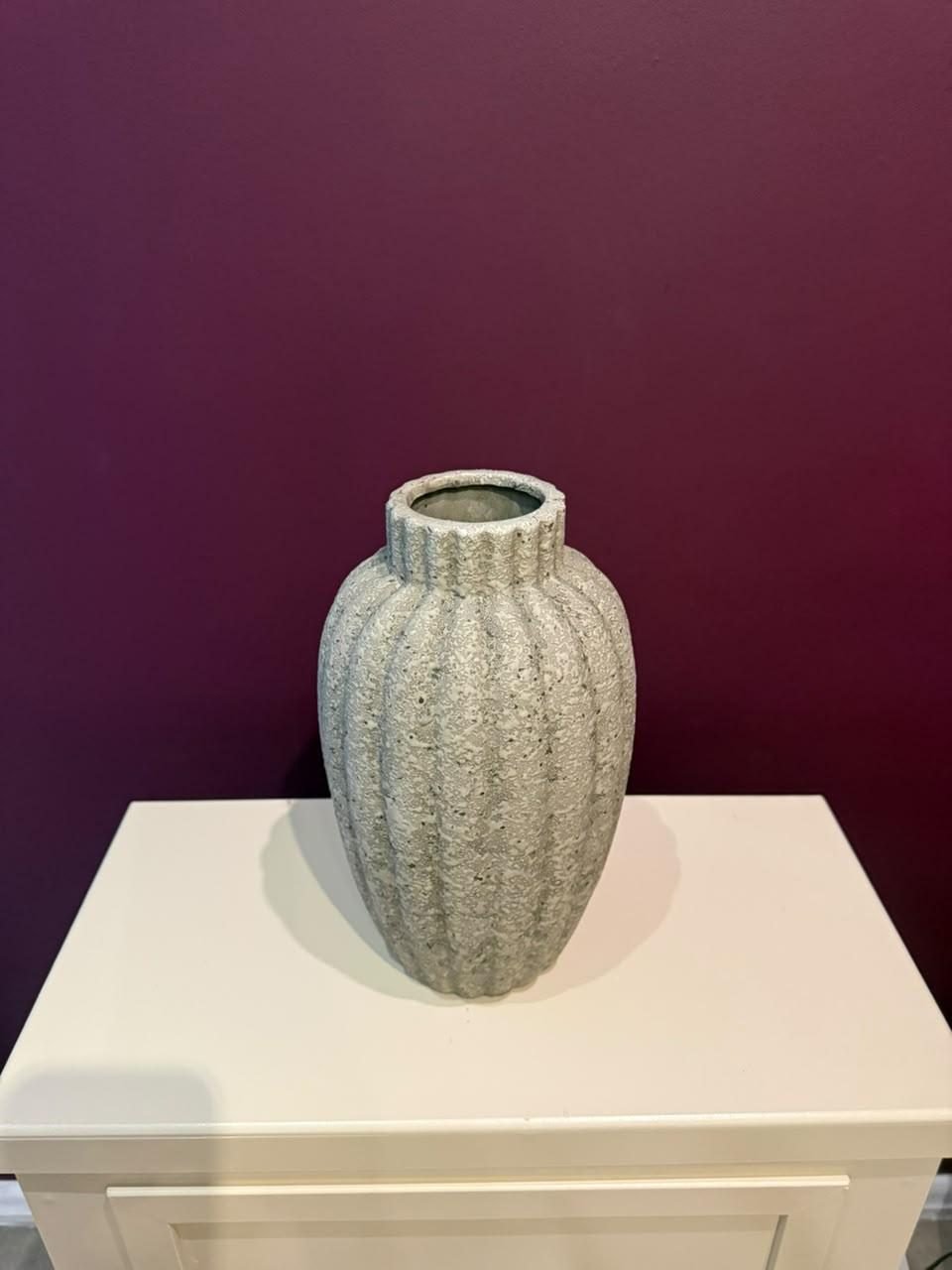Vaso cerâmico neutro, 30 cm