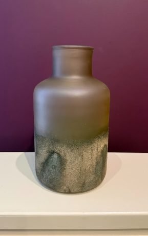 Vaso de vidro bege/fumê