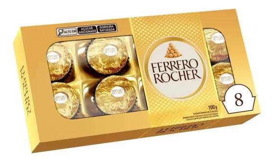 Bombom Ferrero Rocher 110g com 8 unidades