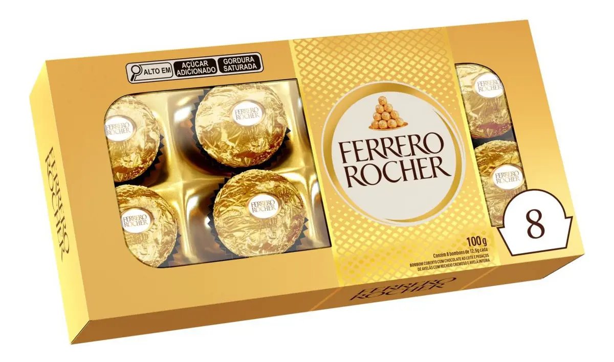 Bombom Ferrero Rocher 110g com 8 unidades